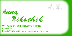 anna mikschik business card